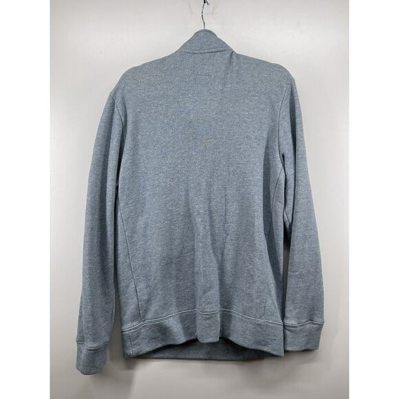Quicksilver Waterman 1/4 Zip Sweater Mens Sz M Light Blue Pullover Sweatshirt - Picture 10 of 12